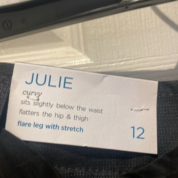 NWT Ann Taylor LOFT Julie curvy flare leg with stretch SZ 12 NEW with tags belt - Picture 6 of 15